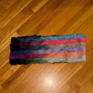 Multi Colored Faux Fur Scarf